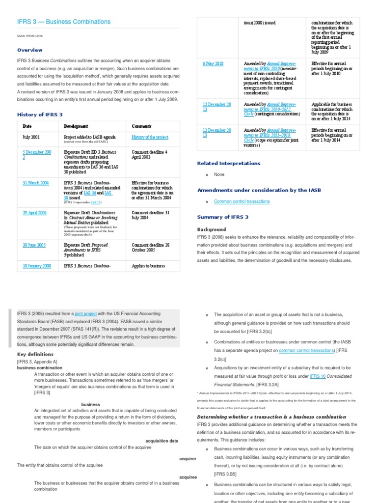 Ifrs 3 | PDF | Goodwill (Accounting) | International Financial ...
