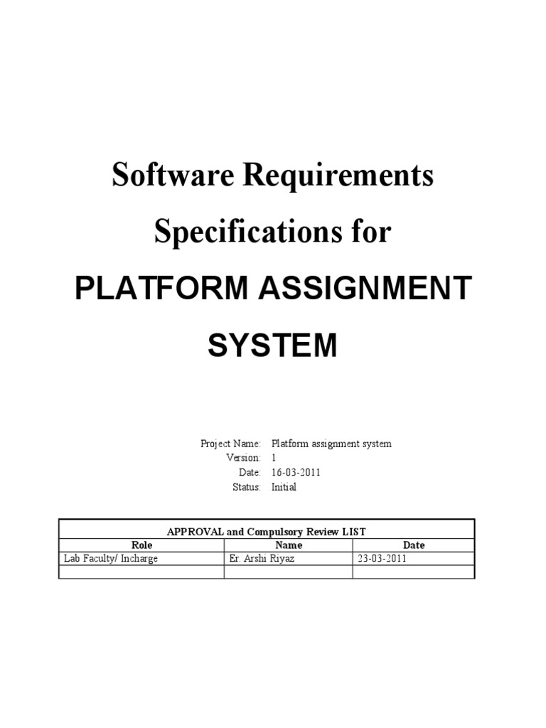 Platform Assignment System Requirements | PDF | Microsoft Windows ...