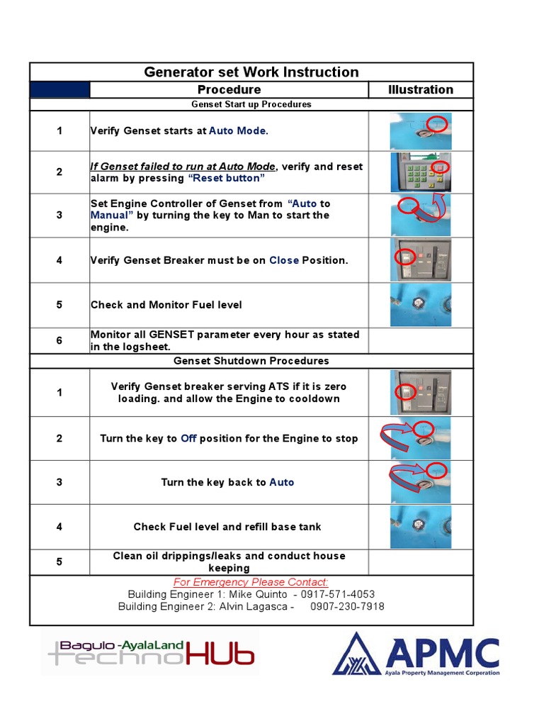 Genset Operation and Shutdown Procedures | PDF