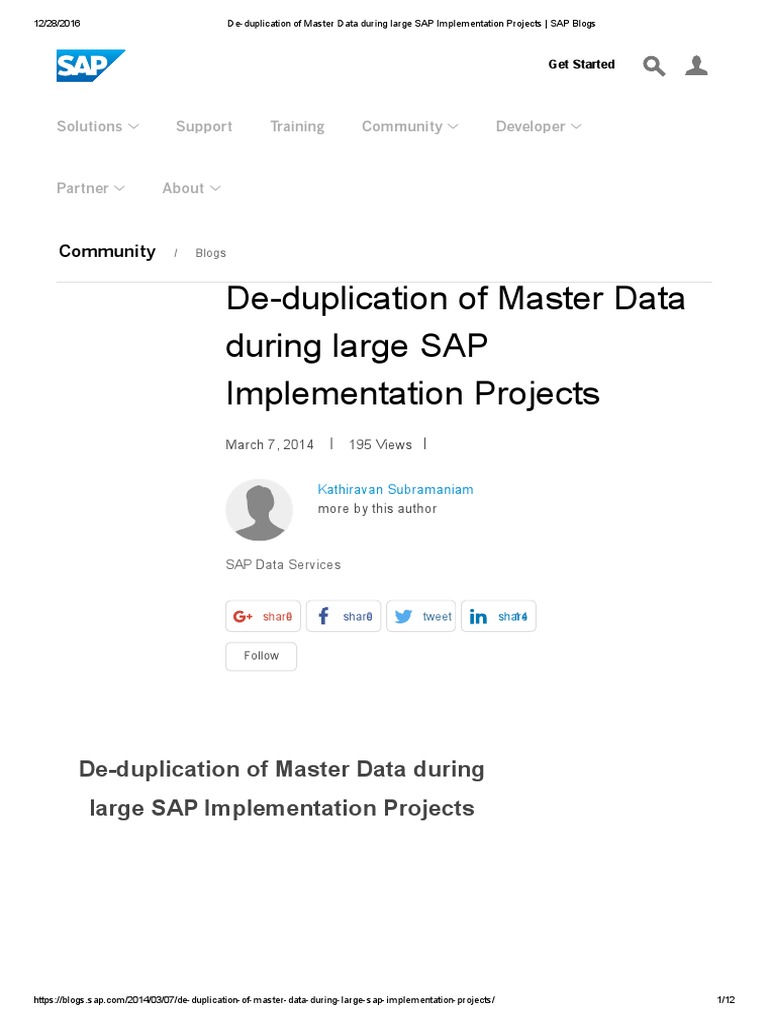 Material Master Data Cleansing | PDF | Enterprise Resource Planning ...