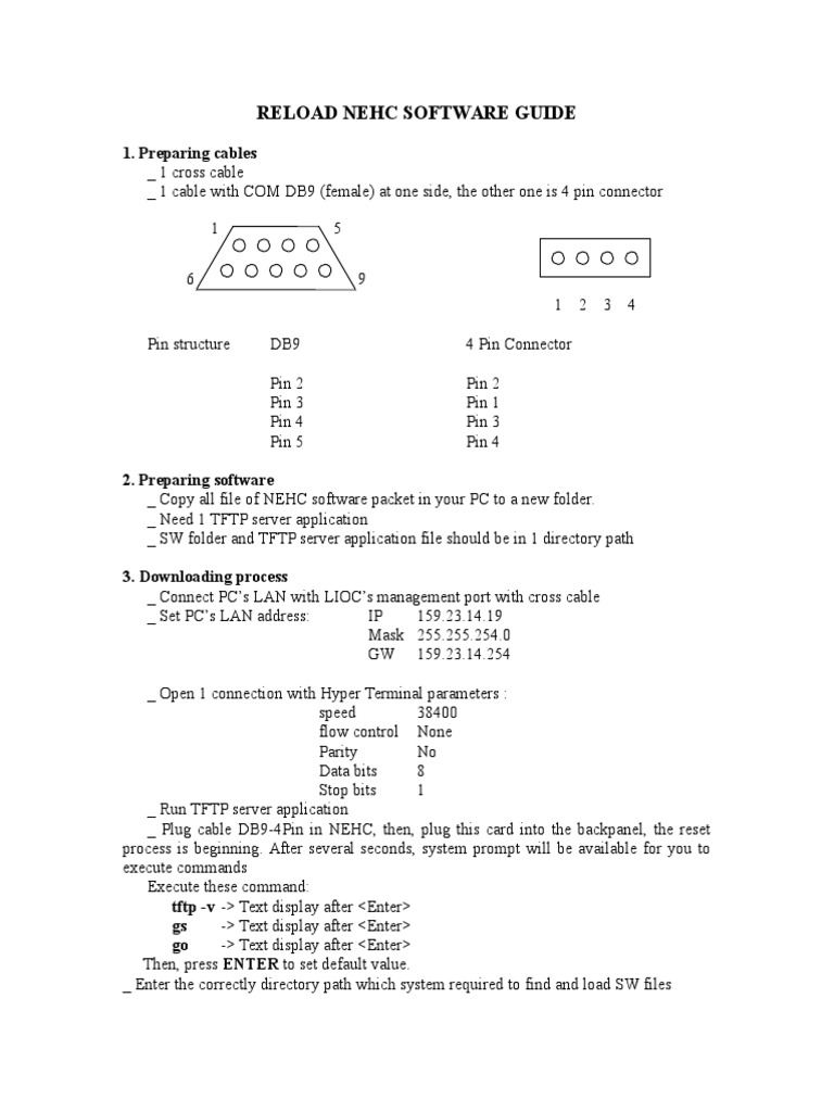 NEHC Software Reload Guide | PDF