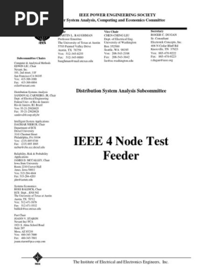 Ieee 4 Node Test Feeder Revised Sept 19 2006 Electricity
