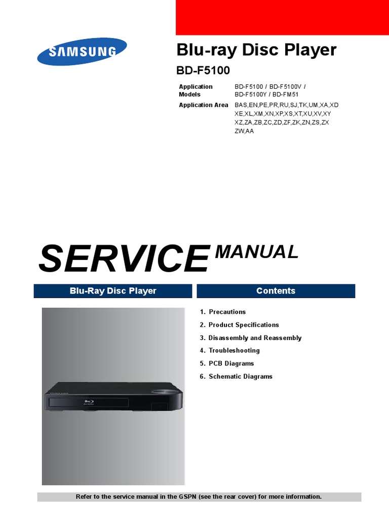 Samsung BD-F5100 PDF | PDF | Electrostatic Discharge | Blu Ray