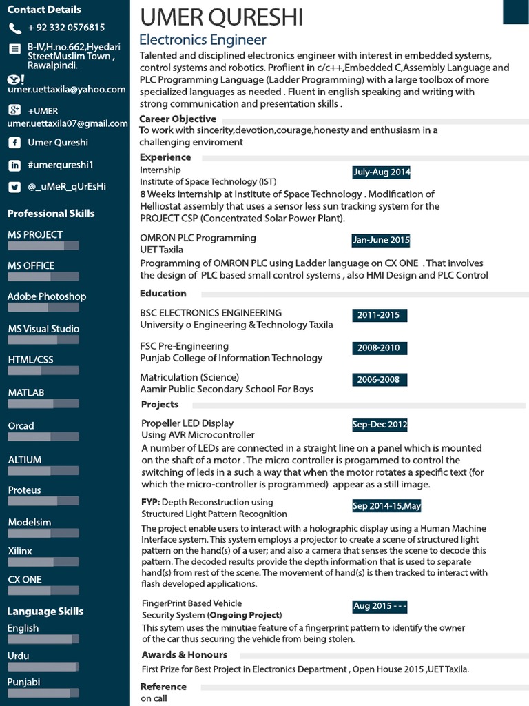 Electronics Engineer Project Portfolio | PDF