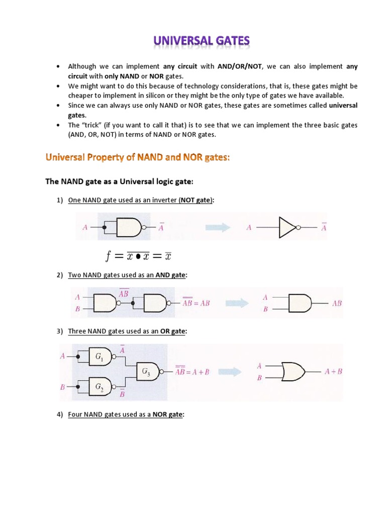 L4. Universal Gates PDF Mathematics Of Computing Theoretical