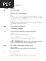 Frequently Used UNIX Commands: Command Function Ls