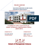 In Fulfilment of The Requirements For Master of Business Administration (MBA) (2015-2017)