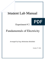 Student Lab Manual: Fundamentals of Electricity