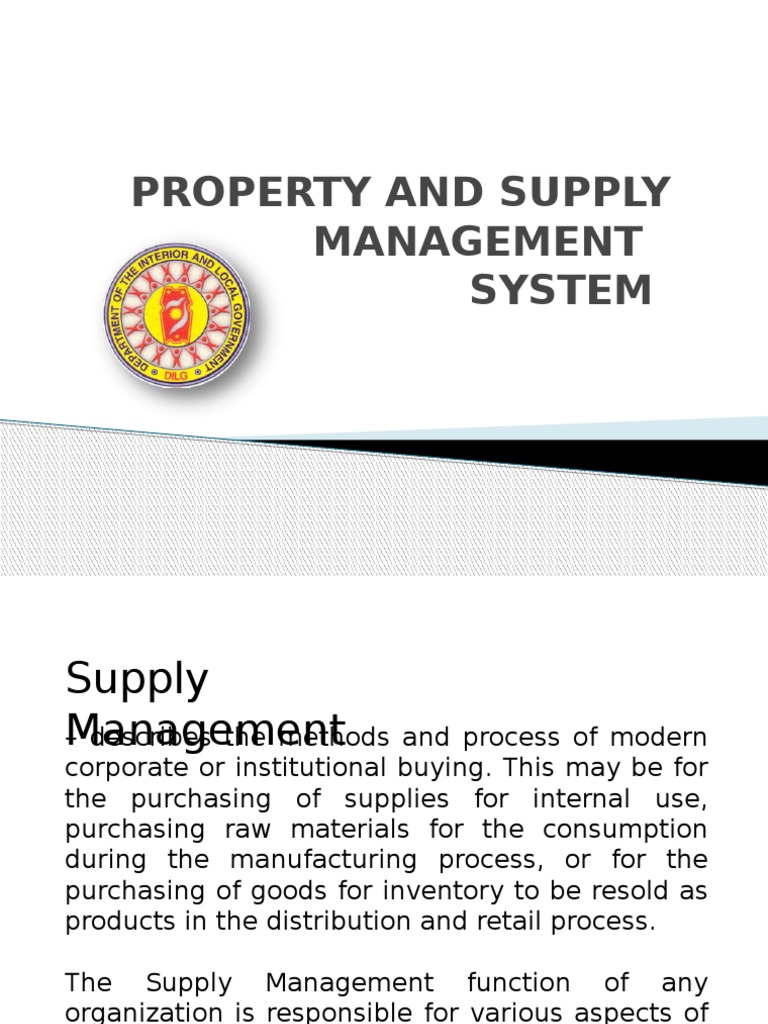 Property and Supply Management System Procurement Government
