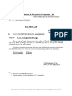 National Transmission & Despatch Company LTD.: Fax Message
