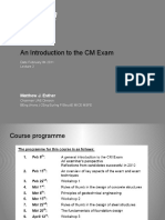 An Introduction To The CM Exam: Matthew J. Esther