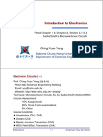 Introduction To Electronics: Read Chapter 1 & Chapter 2, Section 2.1-2.3 Sedra/Smith's Microelectronic Circuits