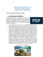 Tecnologias Limpias en La Industria de Procesos y Sostenibilidad Ambiental