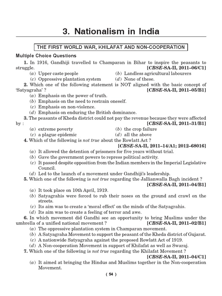 nationalism in india.pdf | Mahatma Gandhi | British Raj