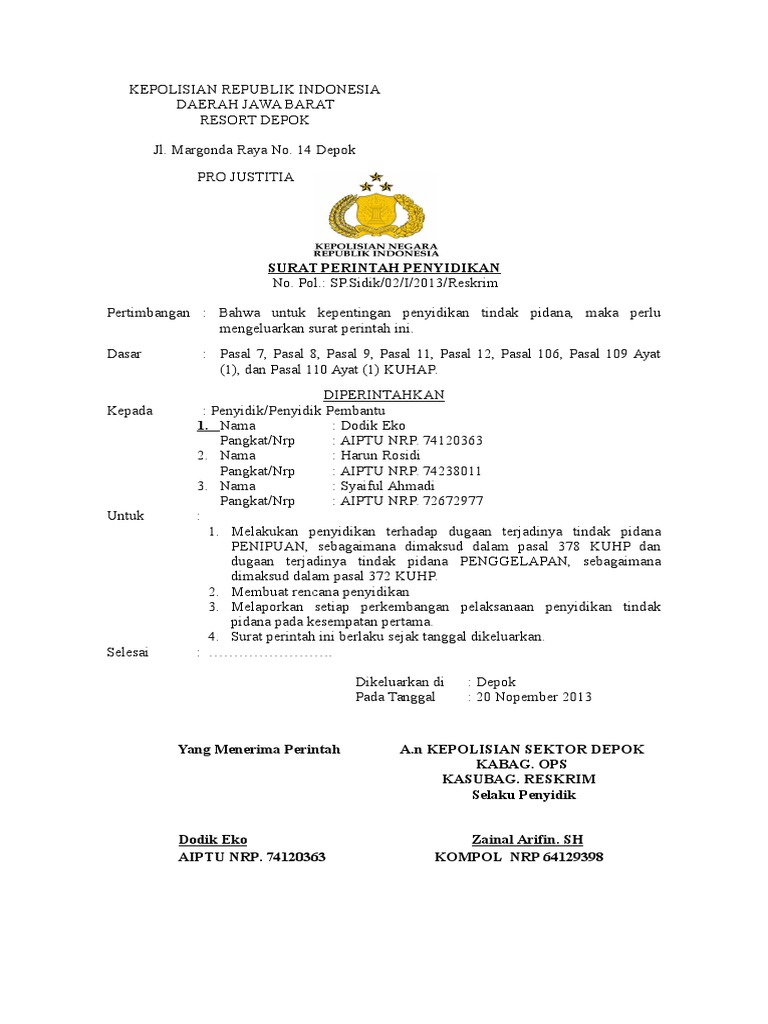 04 Surat Perintah Penyidikan