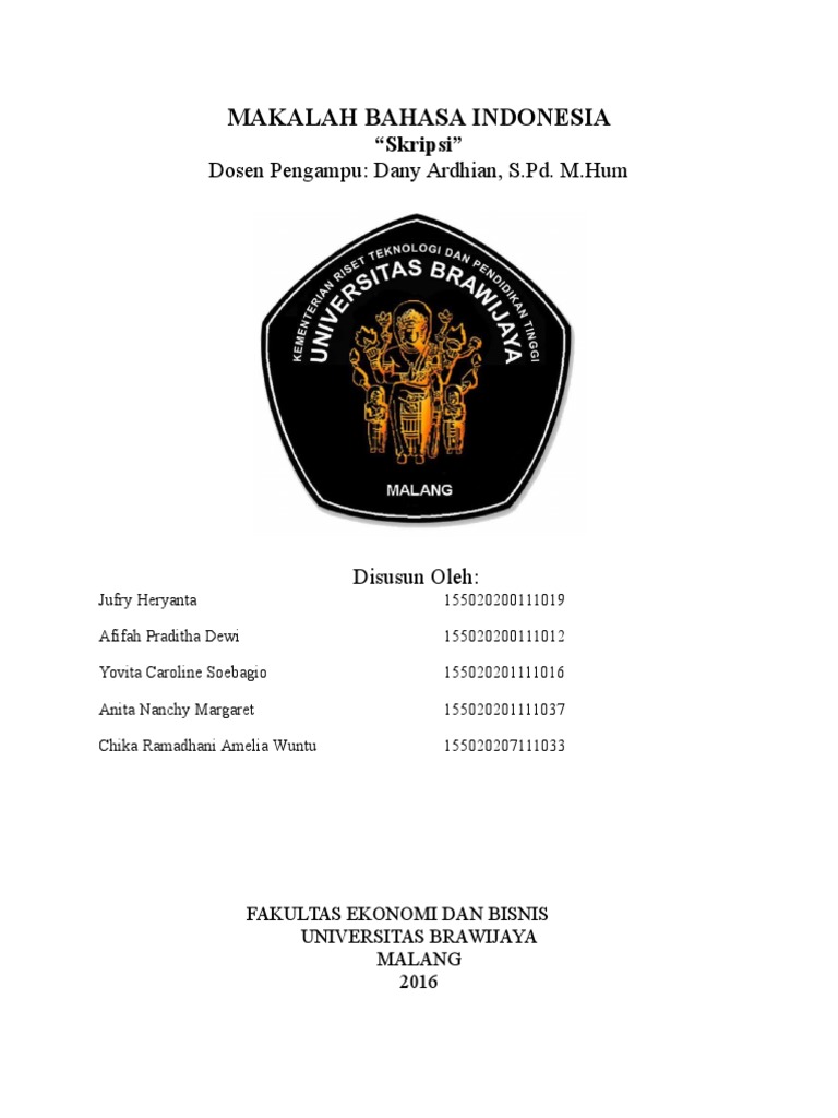 MAKALAH BAHASA INDONESIA “Skripsi”