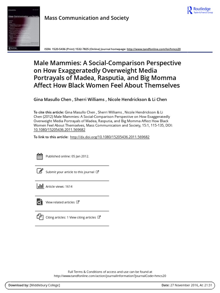 Male Mammies A Social Comparison Perspective On How Exaggeratedly ...