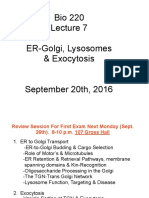 Bio 220 ER-Golgi, Lysosomes & Exocytosis