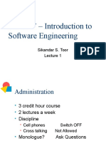 CS-4347 - Introduction To Software Engineering: Sikandar S. Toor