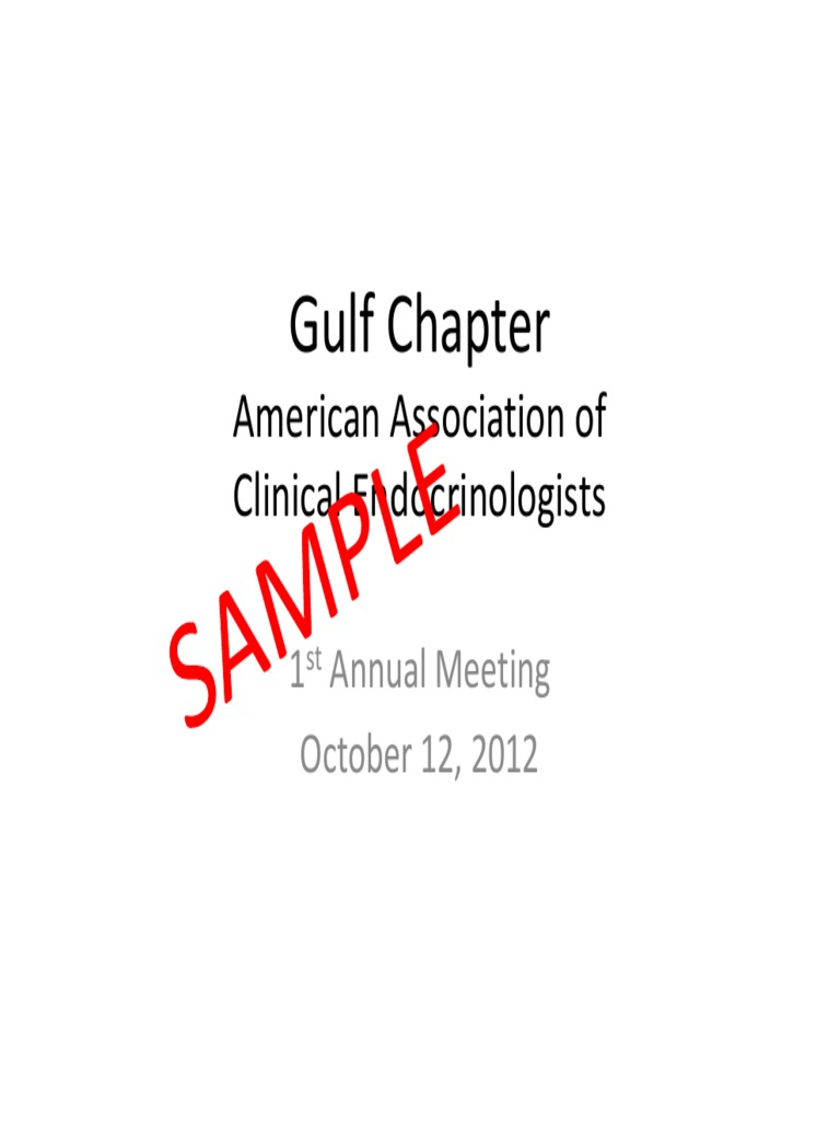Gulf Chapter American Association of Clinical Endocrinologists | PDF ...
