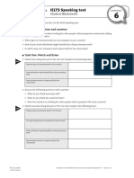 IELTS Speaking Test: Student Worksheets