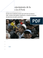 Crece Envejecimiento de La Población en El Perú