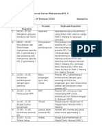 Jurnal Harian Mahasiswa KPL II