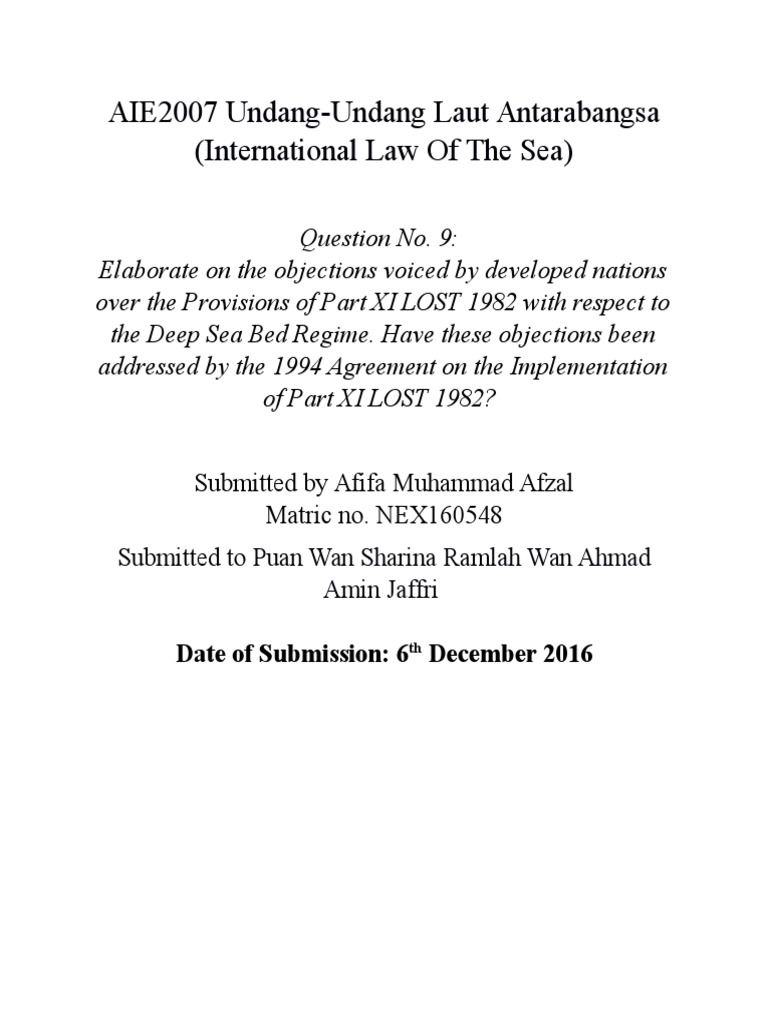 law of the sea essay