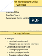 Coaching - Coaching Styles - Coaching Process - Performance Review Meetings