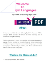 Al-Hayat Language Centre offers courses which are UKBA and British Council approved