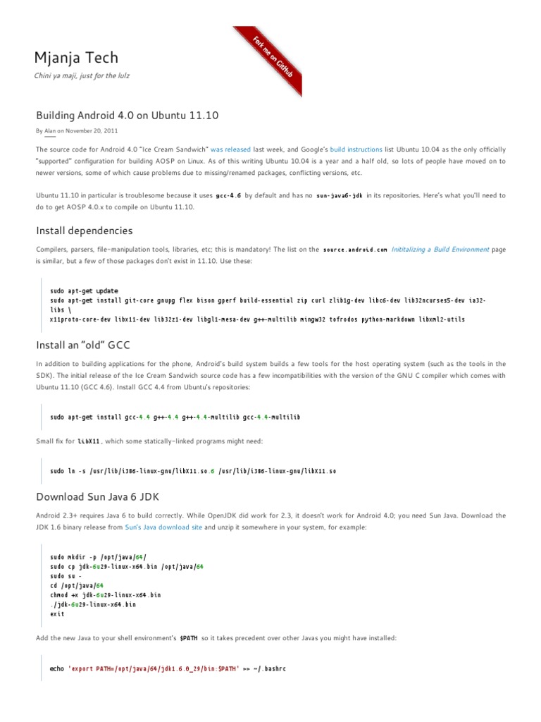 Building Android 4.0 On Ubuntu 11 | PDF | Ubuntu (Operating System ...