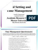 Goal Setting and Time Management: Academic Resource Center Mercer University