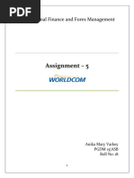 Assignment - 5: International Finance and Forex Management