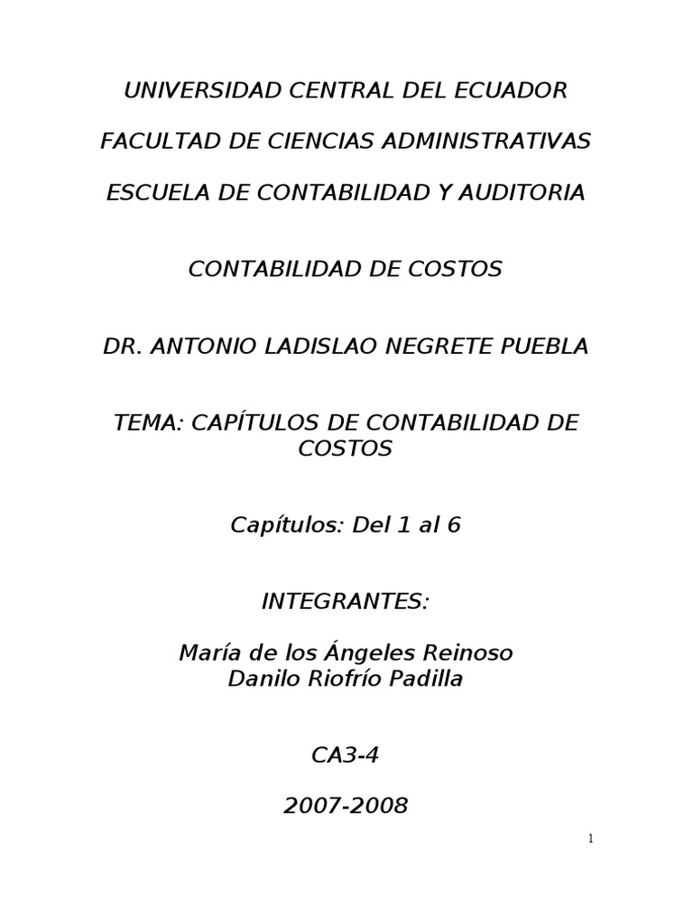 Ejercicios de Contabilidad de Costos | PDF | Contabilidad | Costo