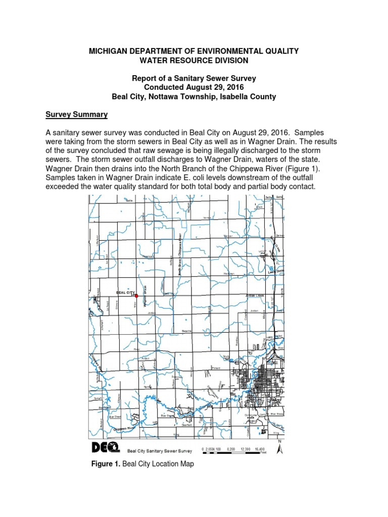 Beal City Sanitary Sewer Survey Report Final | PDF | Sanitary Sewer ...