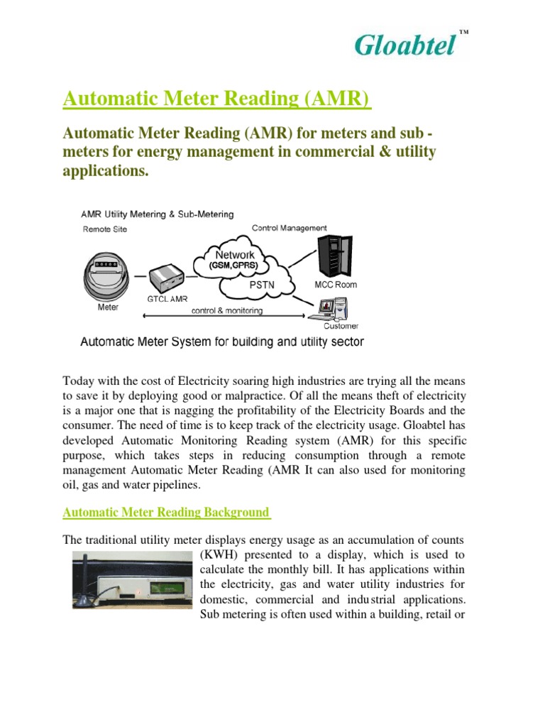 Automatic Meter Reading Solutions Overview | PDF | Computer Network ...