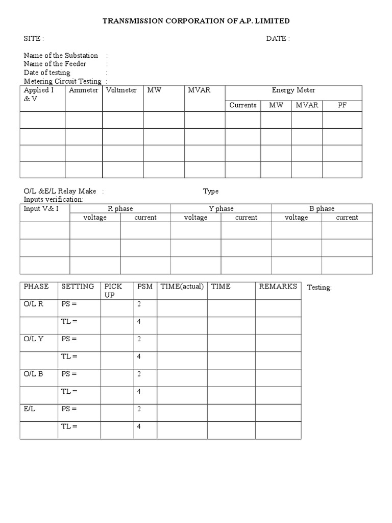 Substation Metering Circuit Testing Report | PDF | Science ...