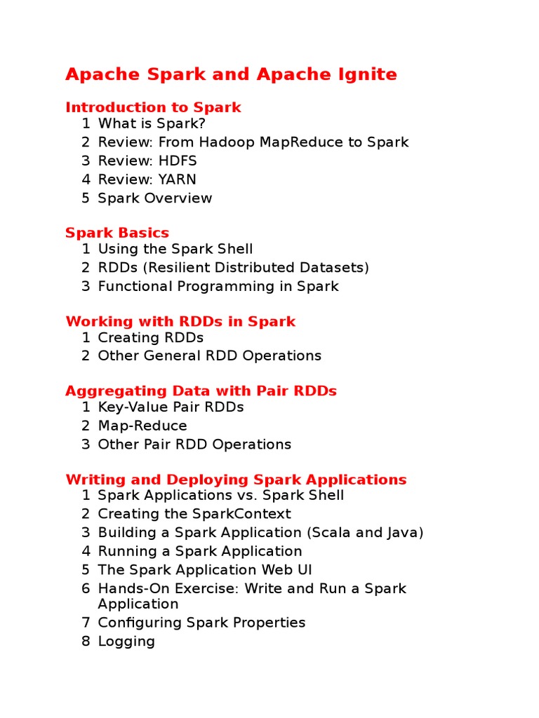 Apache Spark and Ignite | PDF