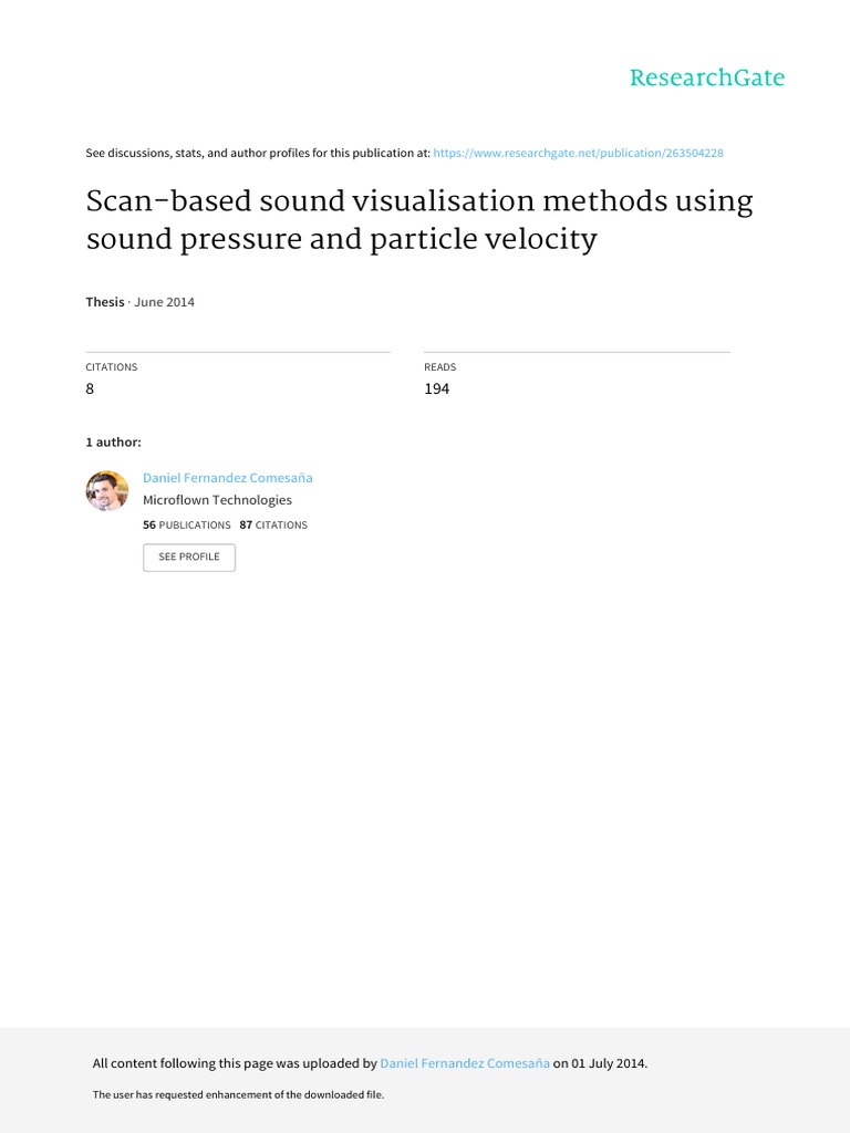 Scan-Based Sound Visualisation Techniques | PDF | Sound | Acoustics
