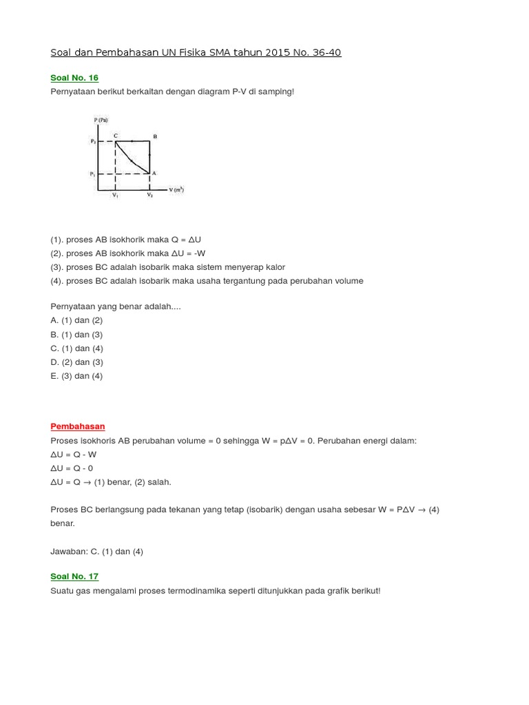 23++ Contoh Soal Isobarik Kumpulan Contoh Soal