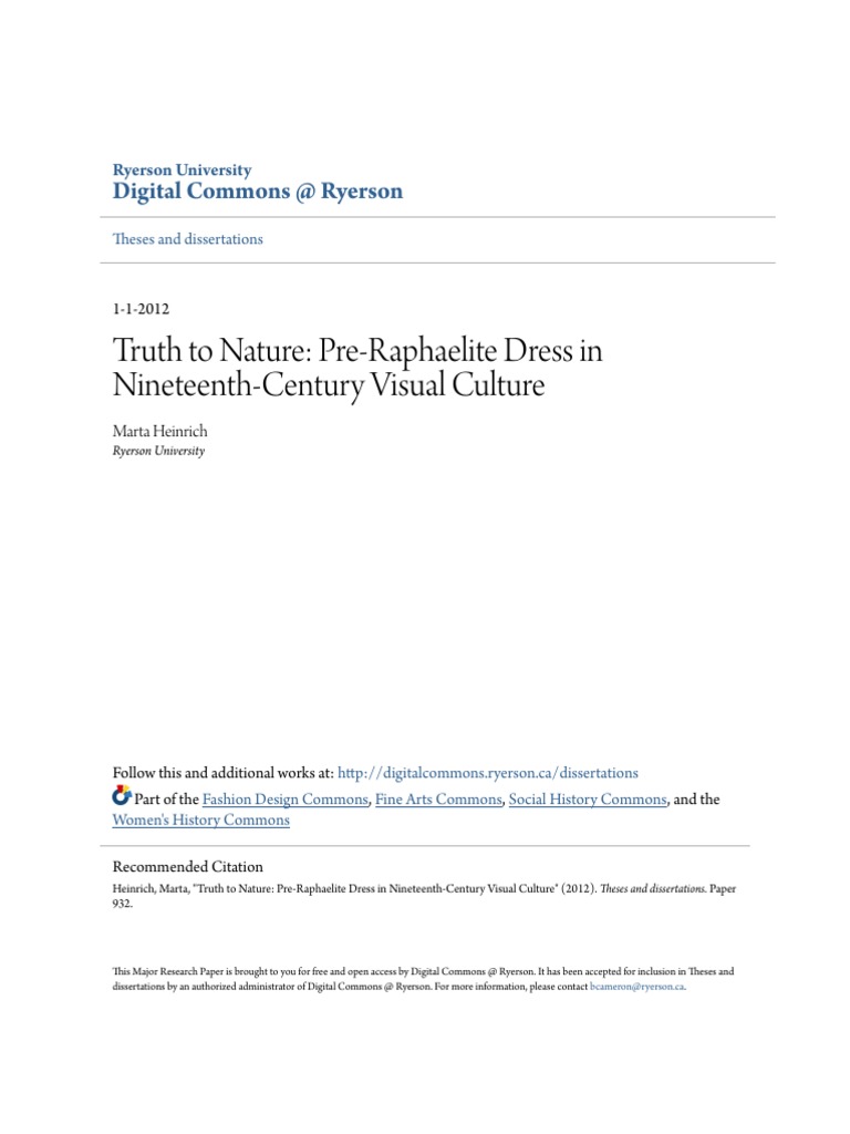 Truth To Nature - Pre-Raphaelite Dress in Nineteenth-Century Visual ...