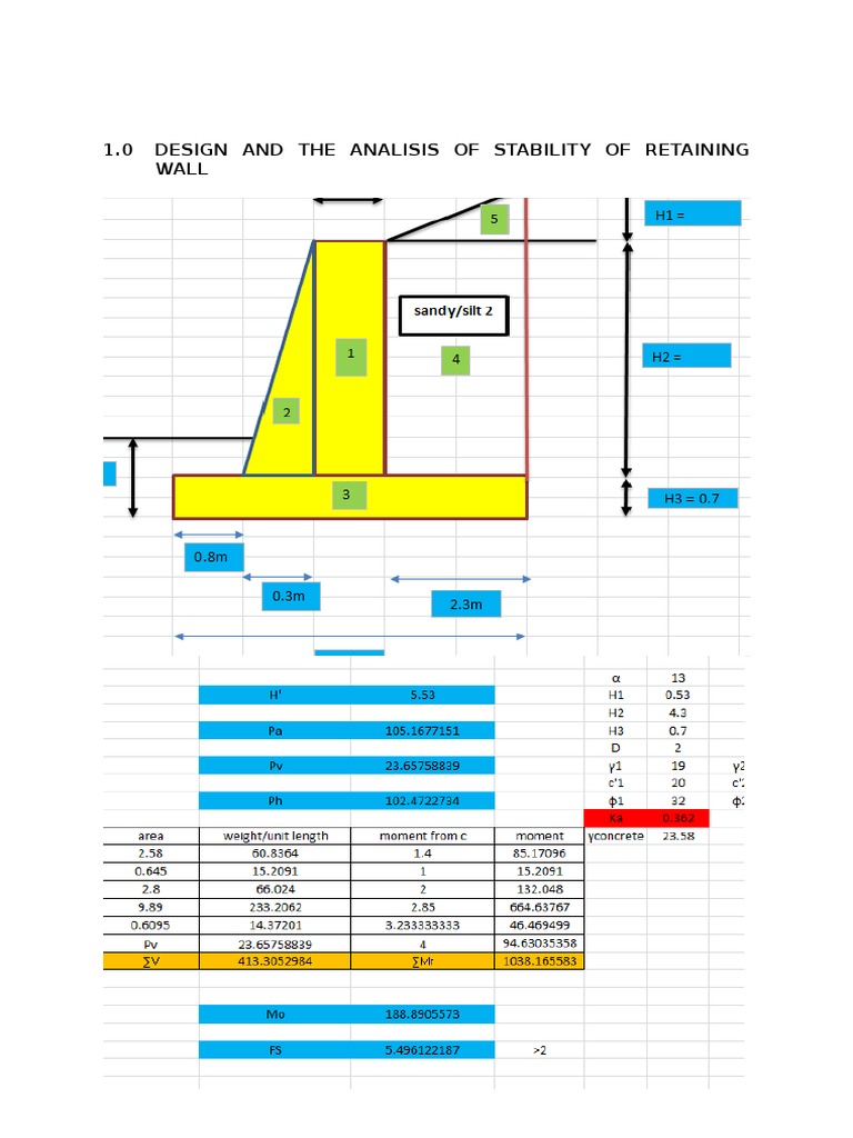 Retaining Wall Design and Soil Improvement Method | PDF | Soil ...
