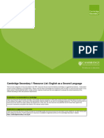 Cambridge Secondary 1 English As A Second Language Resource List PDF