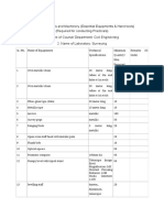 Survey Polytech Equipments List