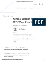 Constant Selection in SAP HANA Using Dynamic Join