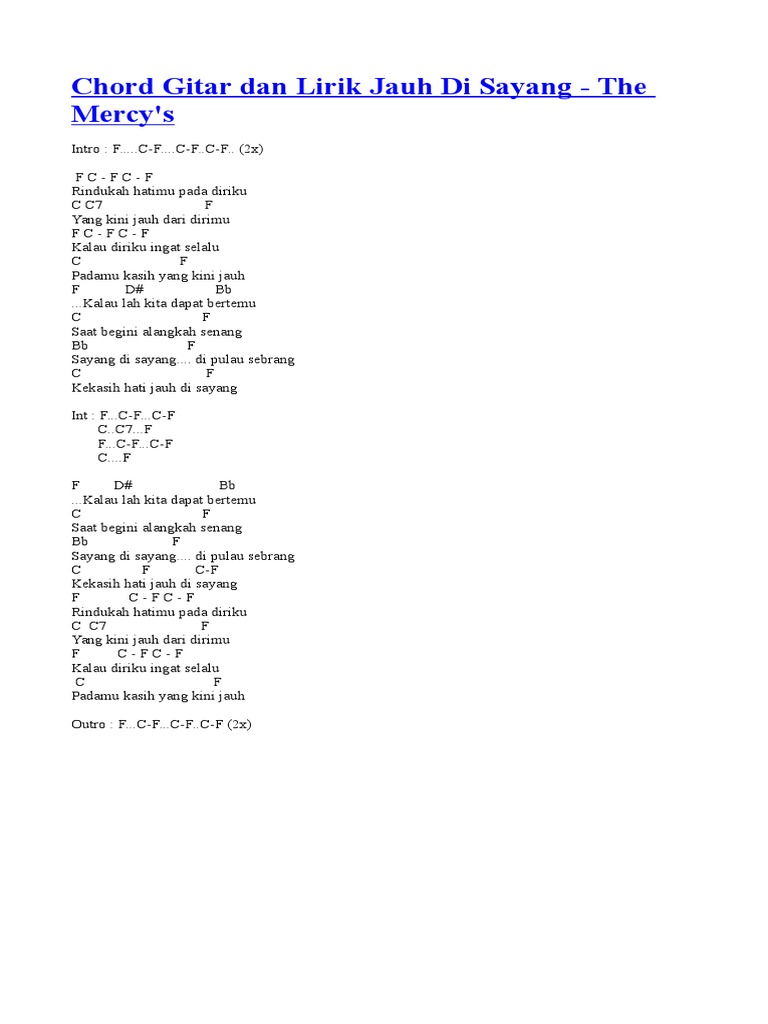 Chord Lirik Lagu Rumah Kita Sendiri