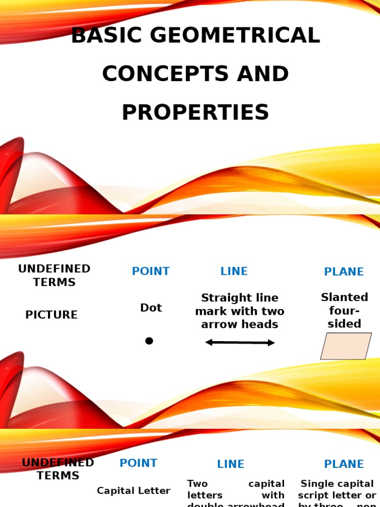 Basic Geometric Concepts Overview | PDF | Line (Geometry) | Plane ...