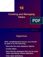 Chapter 10 - Creating and Managing Tables