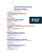 Addresses of Embassies