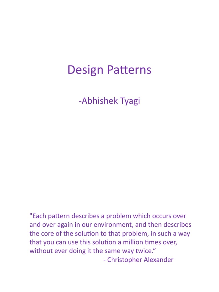 Design Patterns For Beginners | PDF | Software Design Pattern | Class ...